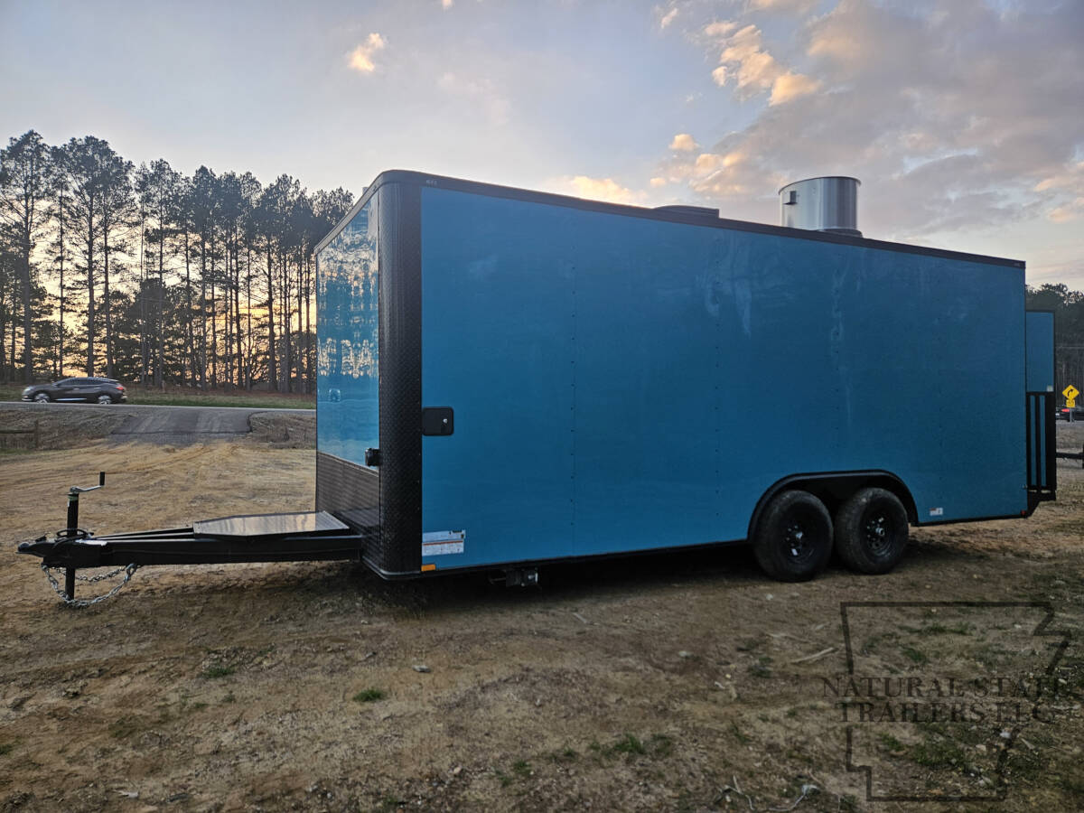 2026 Water Blue Quality Cargo 8.5X20TA BOP Concession Trailer