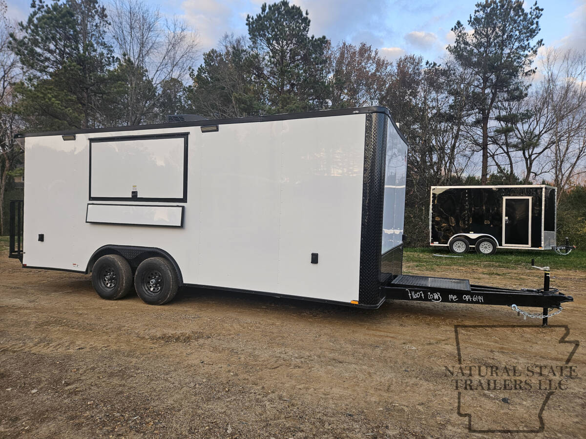 2026 White Quality Cargo 8.5X20TA BOP Concession Trailer