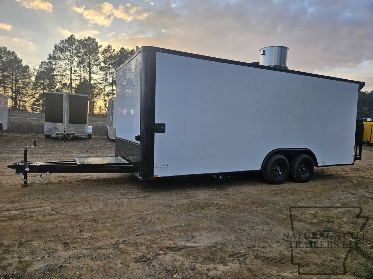 2026 White Quality Cargo 8.5X20TA BOP Concession Trailer